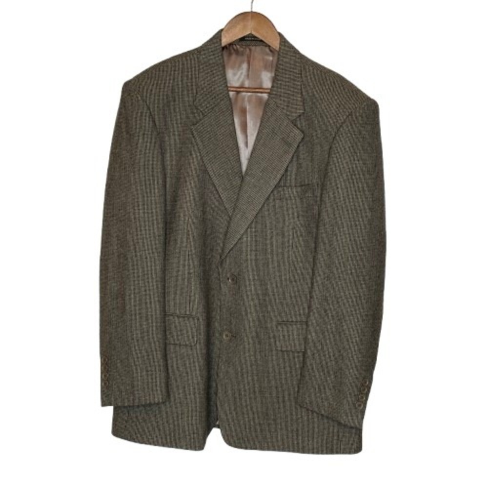 Vintage Woolrich Mens Wool Tweed Sport Coat 44R Brown Check Preppy Ivy Academia